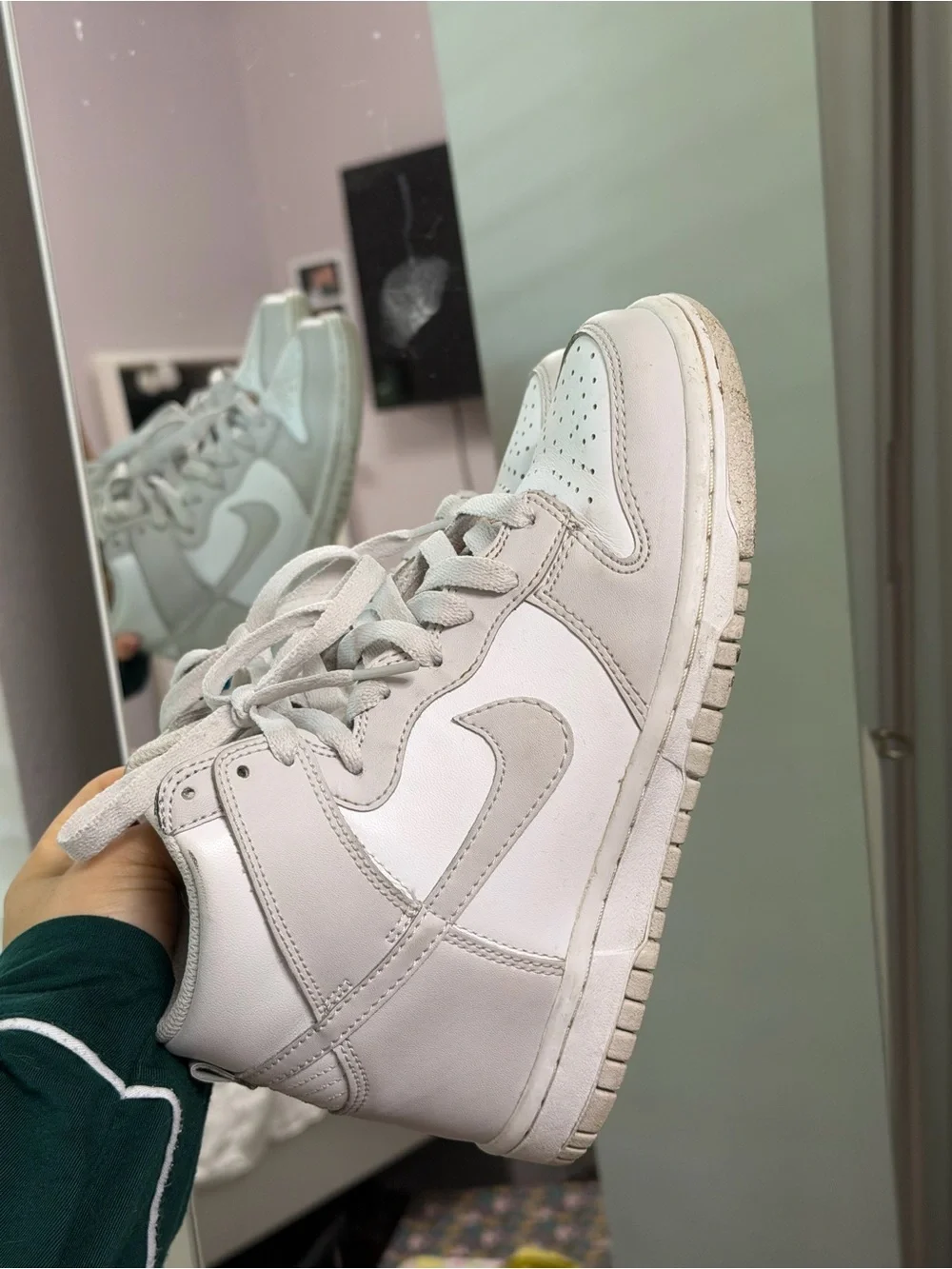 Nike Kids White and Light Gray High-Top Sneakers